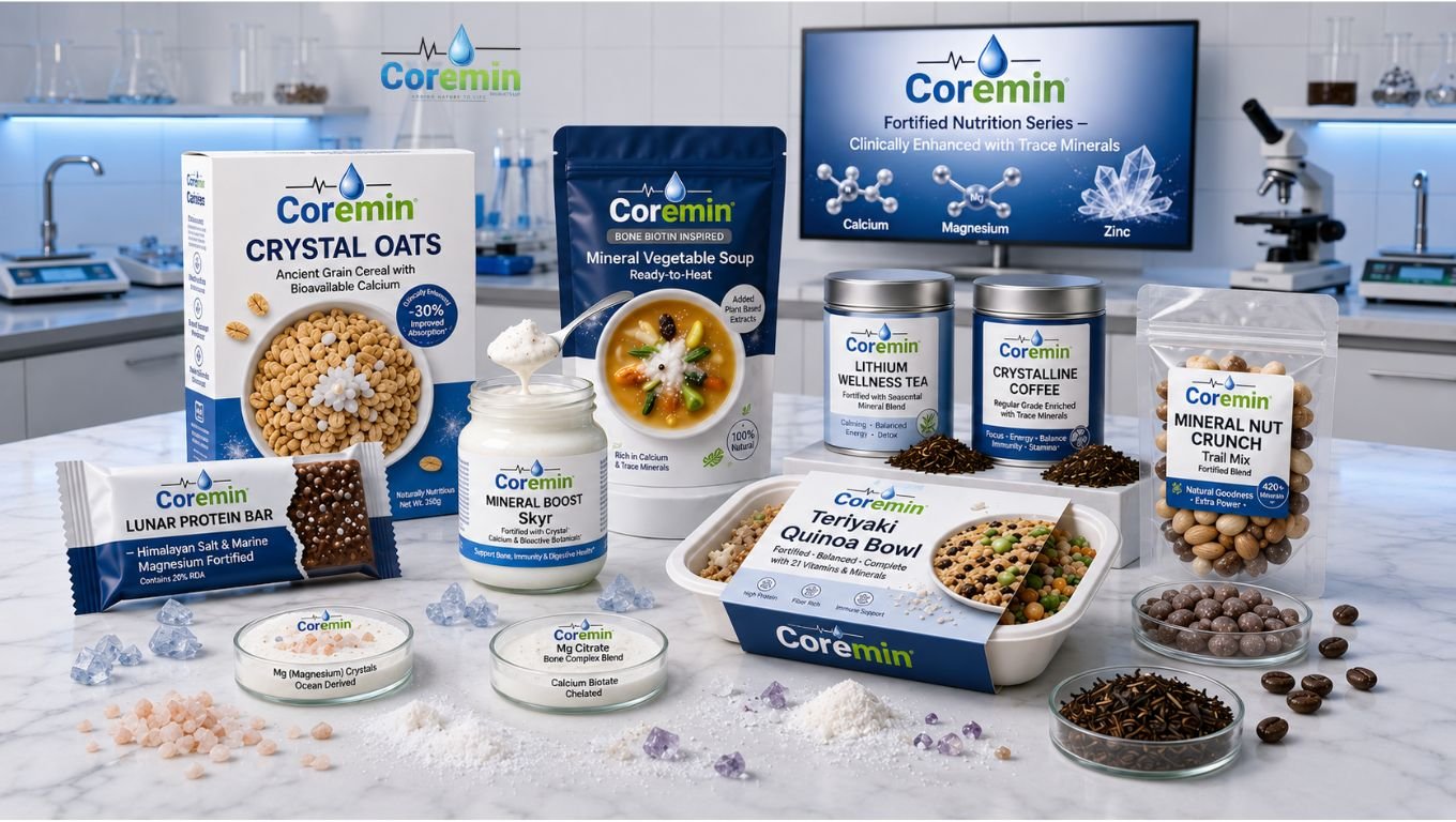 Fortified packaged foods enriched with Coremin Products LLP natural minerals