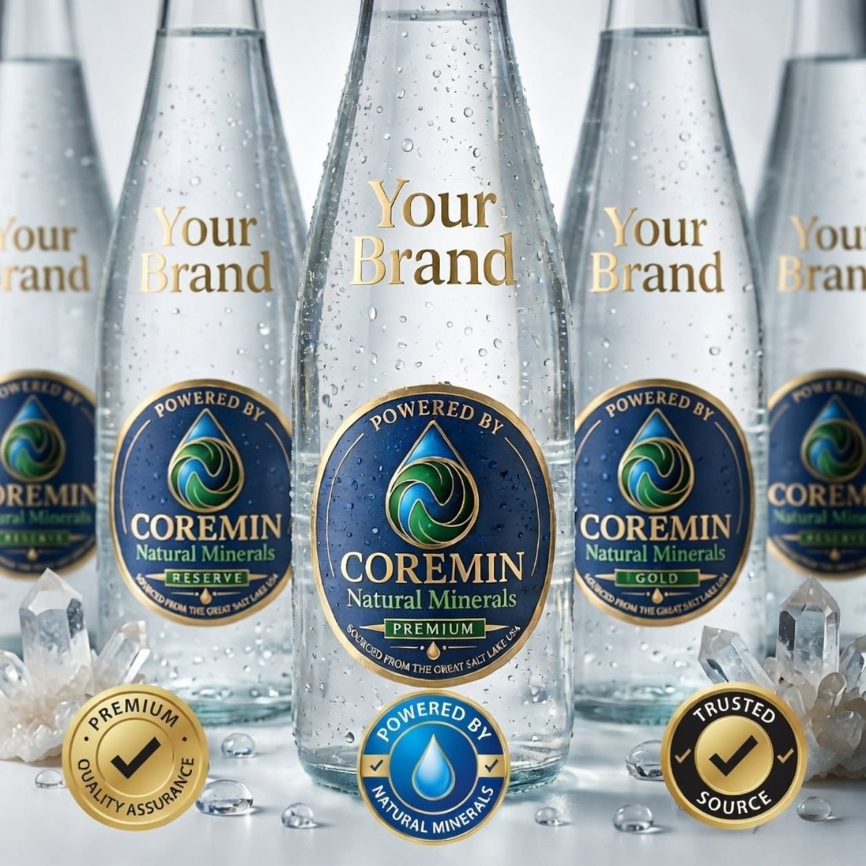 Your own branded premium mineral water — Powered by Coremin
